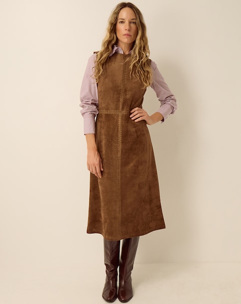 Monsoon Josie Faux Suede Midi Dress