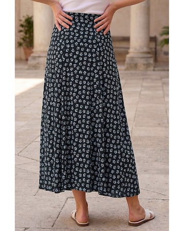 Roman Floral Paisley Print Skirt