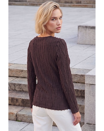 Roman Horsebit Trim Textured Top
