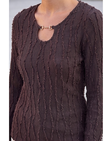Roman Horsebit Trim Textured Top