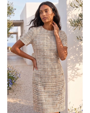 Roman Textured Pocket Shift Dress