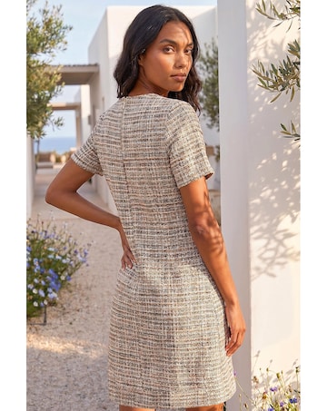 Roman Textured Pocket Shift Dress