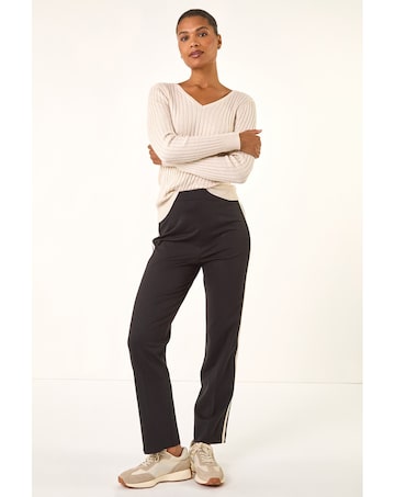 Roman Straight Leg Side Stripe Trousers