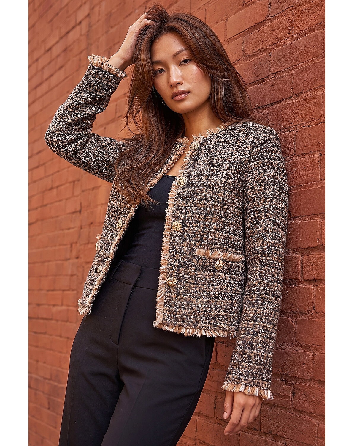Roman Boucle Frayed Edge Jacket