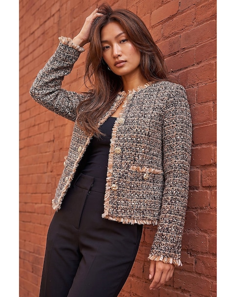 Roman Boucle Frayed Edge Jacket