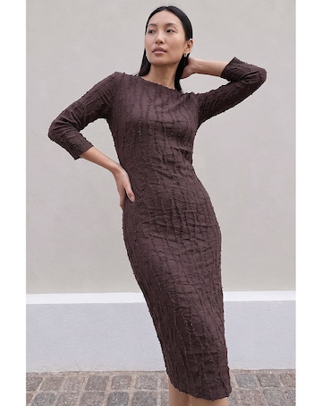 Roman Textured Midi Dress