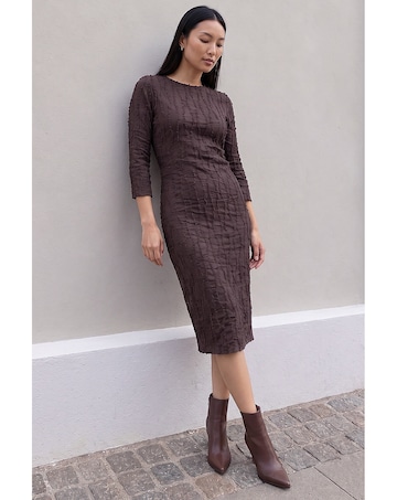 Roman Textured Midi Dress