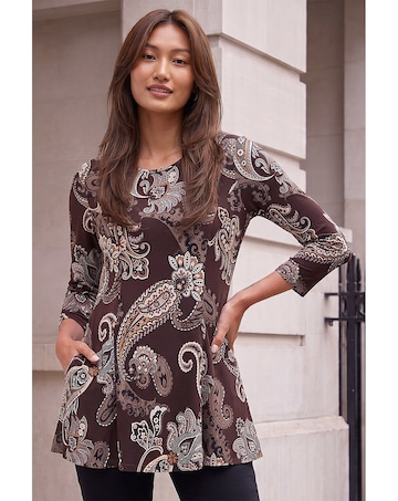 Roman Paisley Pocket Tunic Top