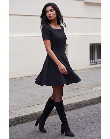Roman Square Neck Panel Dress
