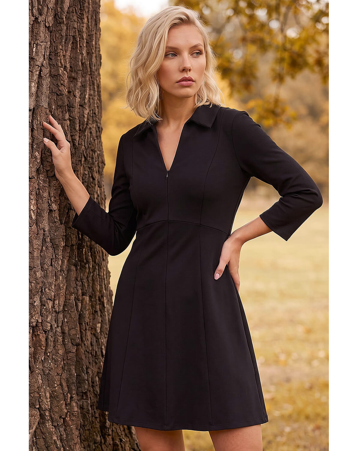 Roman Petite Zip Front Dress