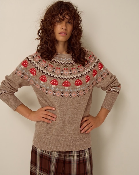 New In - Monsoon Mia Mushroom Fair Isle Jumper