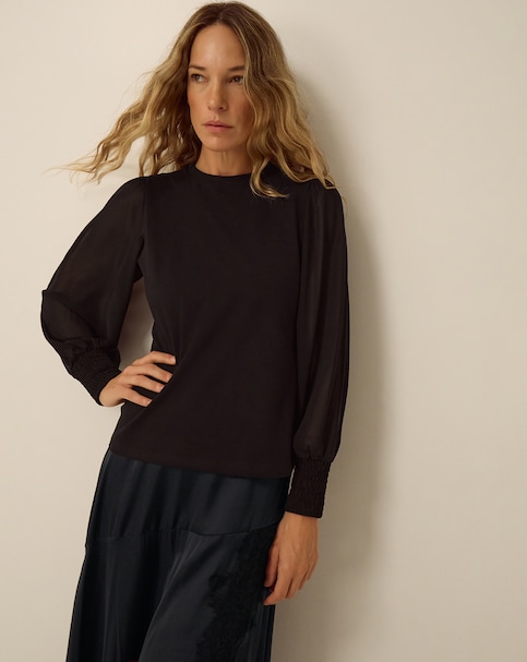 New In - Monsoon Mayci Mix Fabric Top