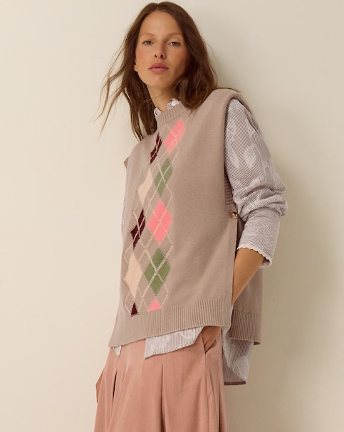 New In - Monsoon Ariana Argyle Knitted Vest