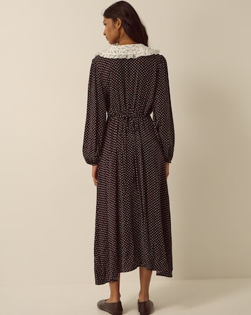 Monsoon Shae Lace Polka Dot Midi Dress