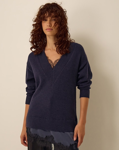 New In - Monsoon Lilah Lace Trim Jumper