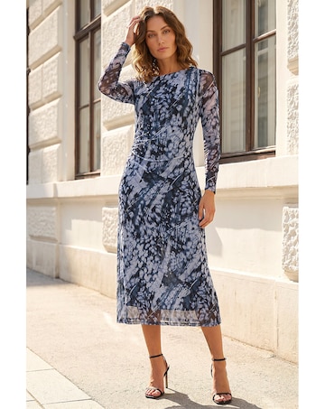 Roman Petite Abstract Mesh Dress