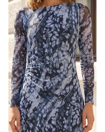 Roman Petite Abstract Mesh Dress