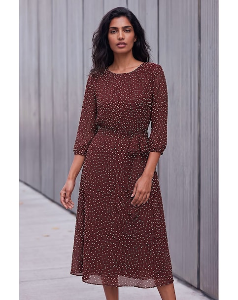 New In - Roman Spot Fit and Flare Dress