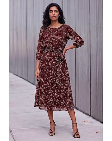 Roman Spot Fit and Flare Dress