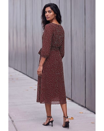Roman Spot Fit and Flare Dress