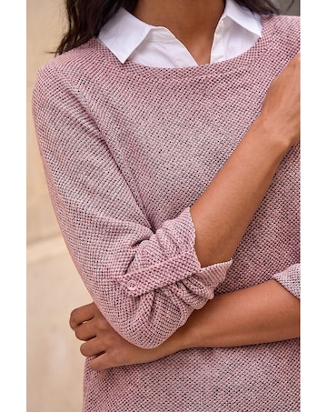 Roman Mock Shirt Textured Knit Jumper