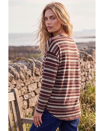 Roman Stripe Print Snit Top