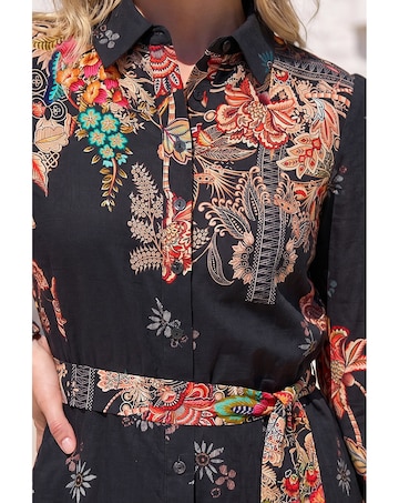 Roman Floral Border Shirt Dress