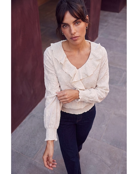 New In - Roman Textured Frill Top