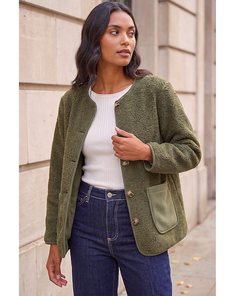 Roman Fleece Front Pocket Jacket