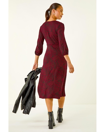 Roman Petite Abstract Swirl Midi Dress