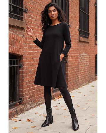 Roman A-Line Pocket Stretch Swing Dress