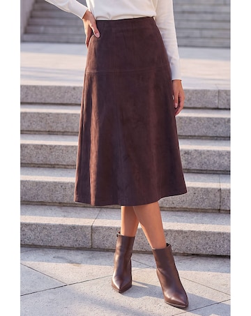 Roman Petite Suede A-Line Skirt