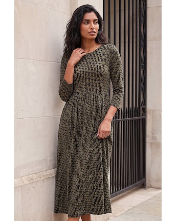 Roman Geometric Stretch Midi Dress