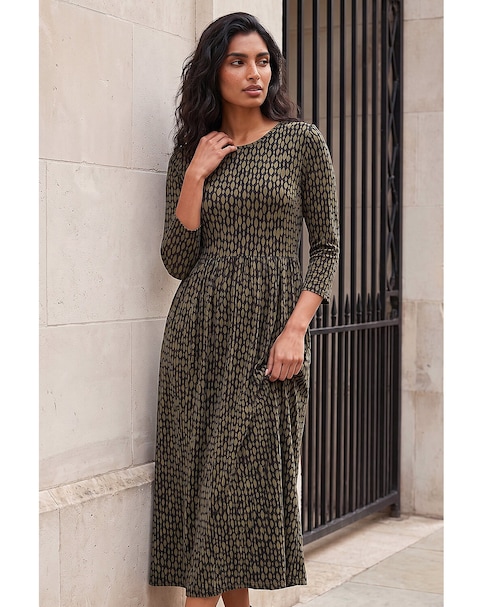 New In - Roman Geometric Stretch Midi Dress