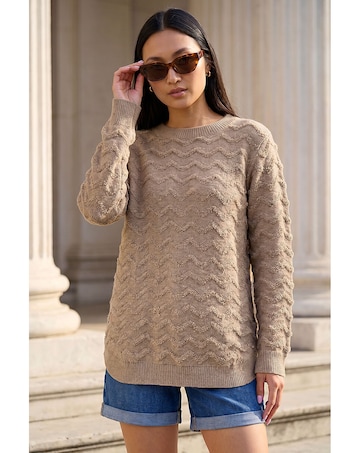 Roman Shimmer Curved Hem Jumper