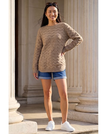 Roman Shimmer Curved Hem Jumper