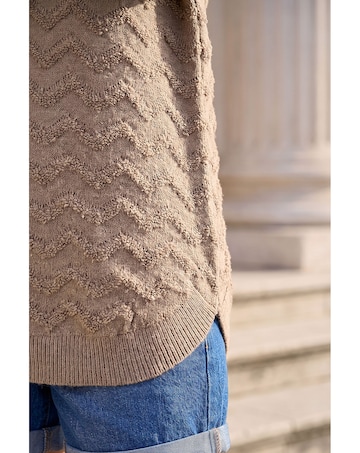 Roman Shimmer Curved Hem Jumper