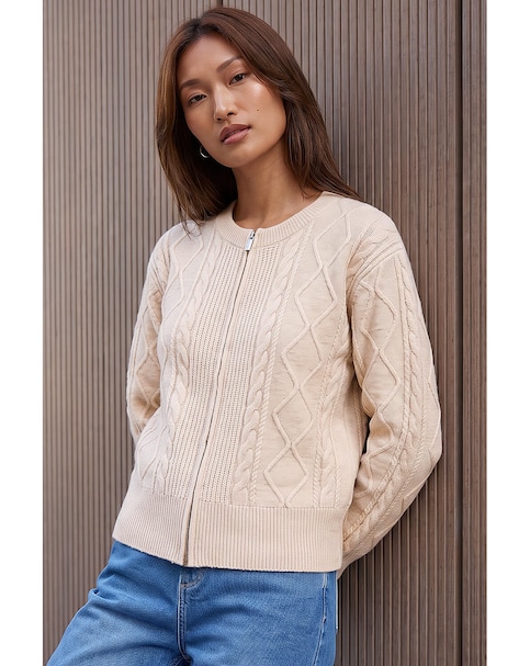 New In - Roman Knitted Cable Bomber