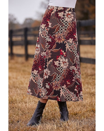 Roman Floral Paisley Print Skirt