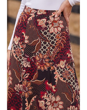 Roman Floral Paisley Print Skirt