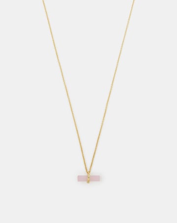 Accessorize Gold Stone T-Bar Necklace