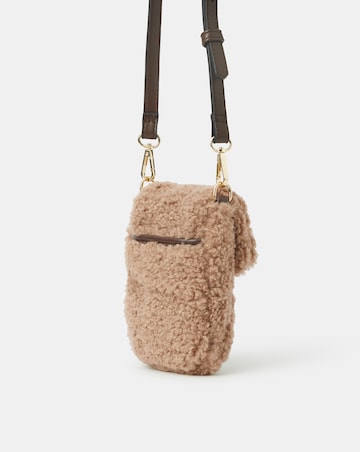Accessorize Faux Shearling Phone Bag