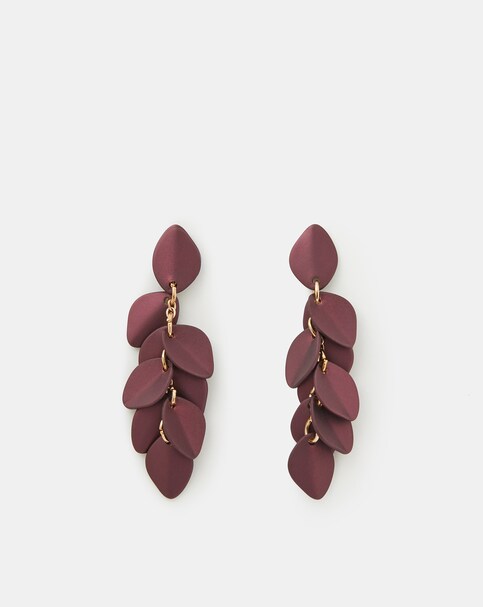 Accessorize Enamel Willow Leaf Earrings