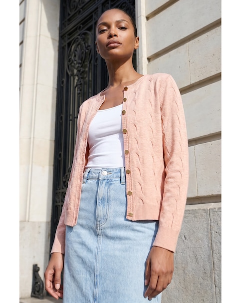New In - Roman Textured Cable Knit Cardigan