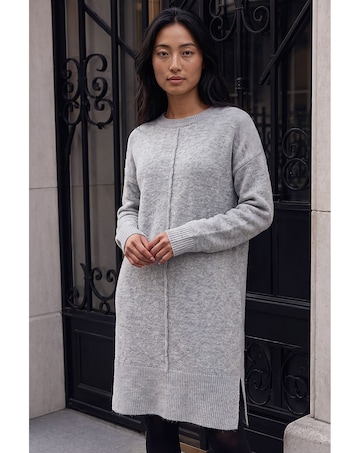 Roman Petite Knitted Pintuck Shift Dress