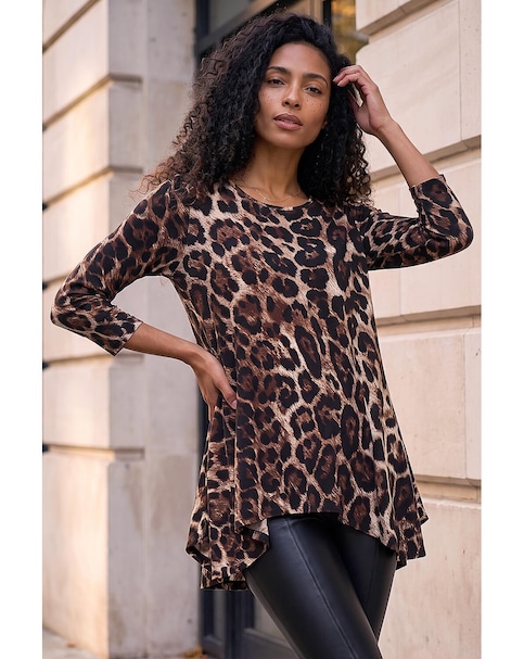 New In - Roman Stretch Textured Animal Tunic