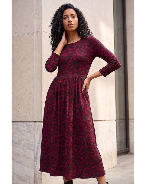New In - Roman Abstract Spot Stretch Midi Dress