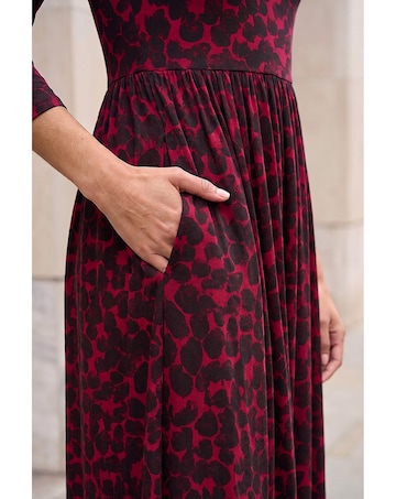 Roman Abstract Spot Stretch Midi Dress