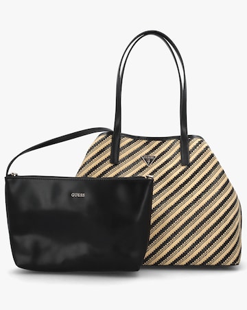 Guess Vikky II Natural Black Beachy Tote Bag