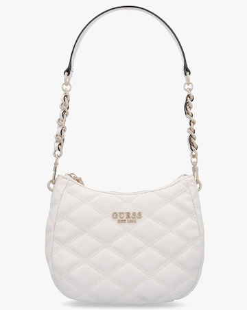Guess Tamsin Quilted Off White Top Zip Shoulder Bag